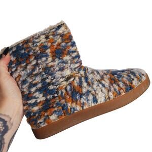 SANUK Toasty Tails Boots Women's Short Sherpa Yoga Mat 8 DUSTY TEAL SPECKLE